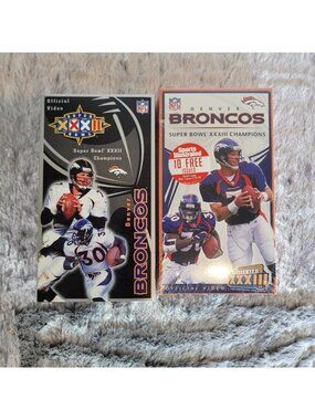 Denver Broncos Superbowl 32 & 33 Champs VHS lot of 2 John Elway NFL Football NWT
